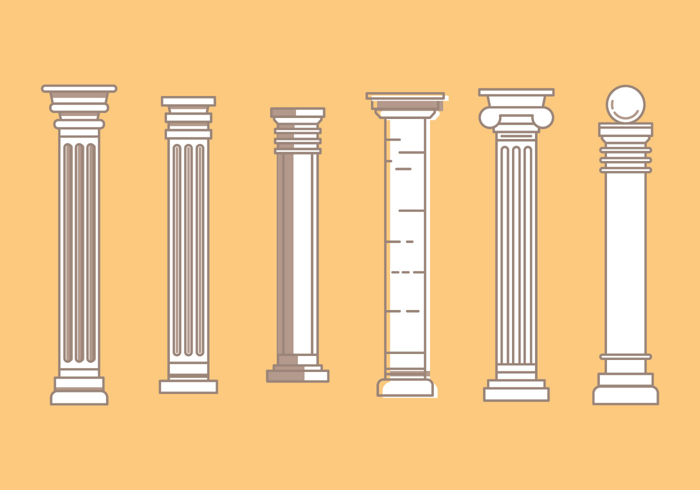 1400x980 Free Roman Pillar Vector Icons