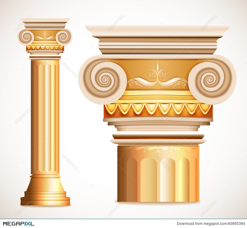 800x738 Gold Greece Column. Vector Illustration 40865384