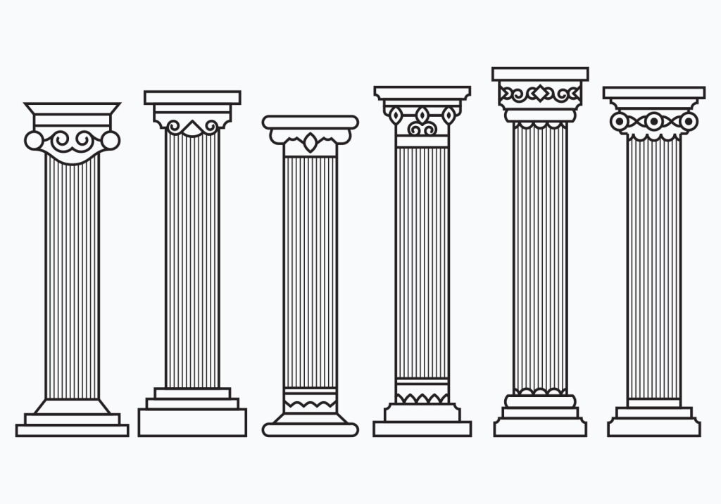 1024x716 Hand Drawn Roman Column Vector Free Download Ai Files