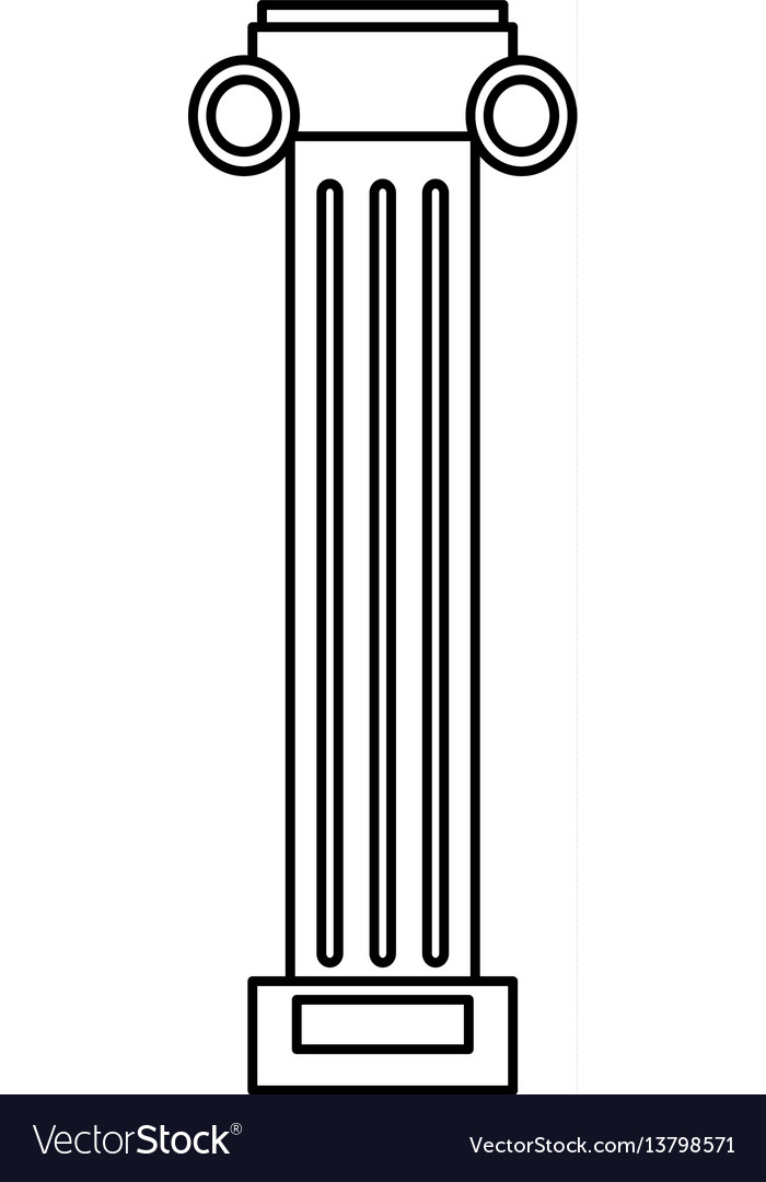700x1080 Pilaster Column Decoration Outline Royalty Free Vector Image