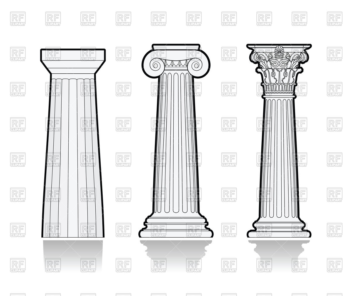 1200x1009 Stylized Greek Columns Vector Image Vector Artwork Of