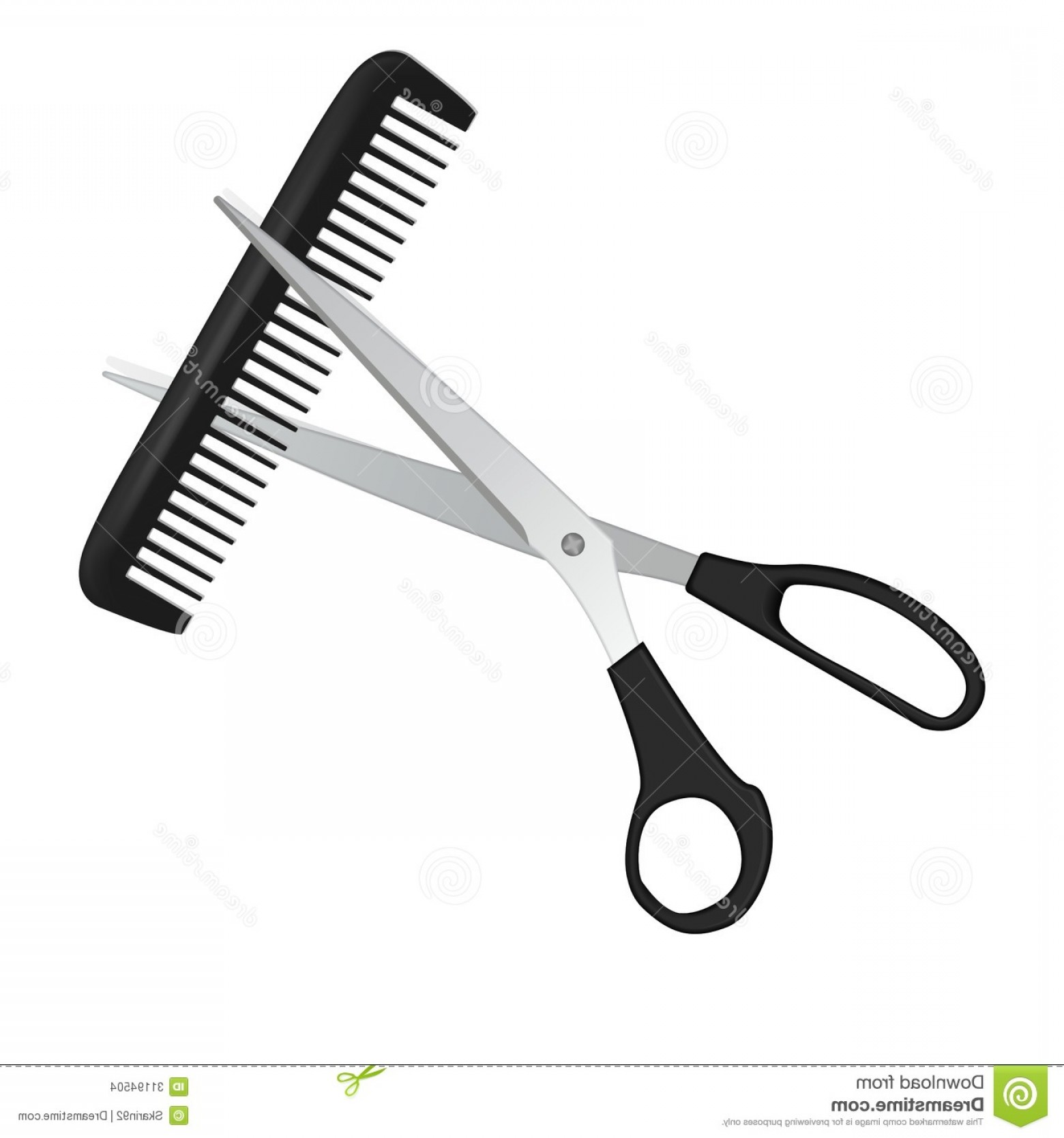 1560x1668 Stock Images Scissors Comb Hair Isolated White Vector Illustration