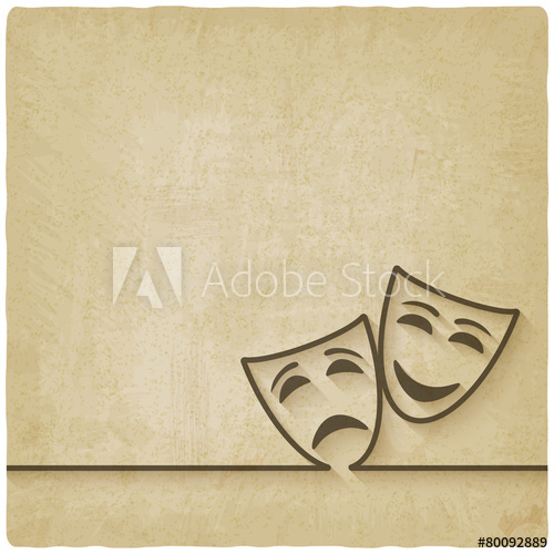 500x500 Comedy And Tragedy Masks Old Background