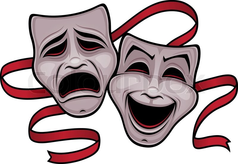 800x552 Comedy And Tragedy Theater Masks Stock Vector Colourbox