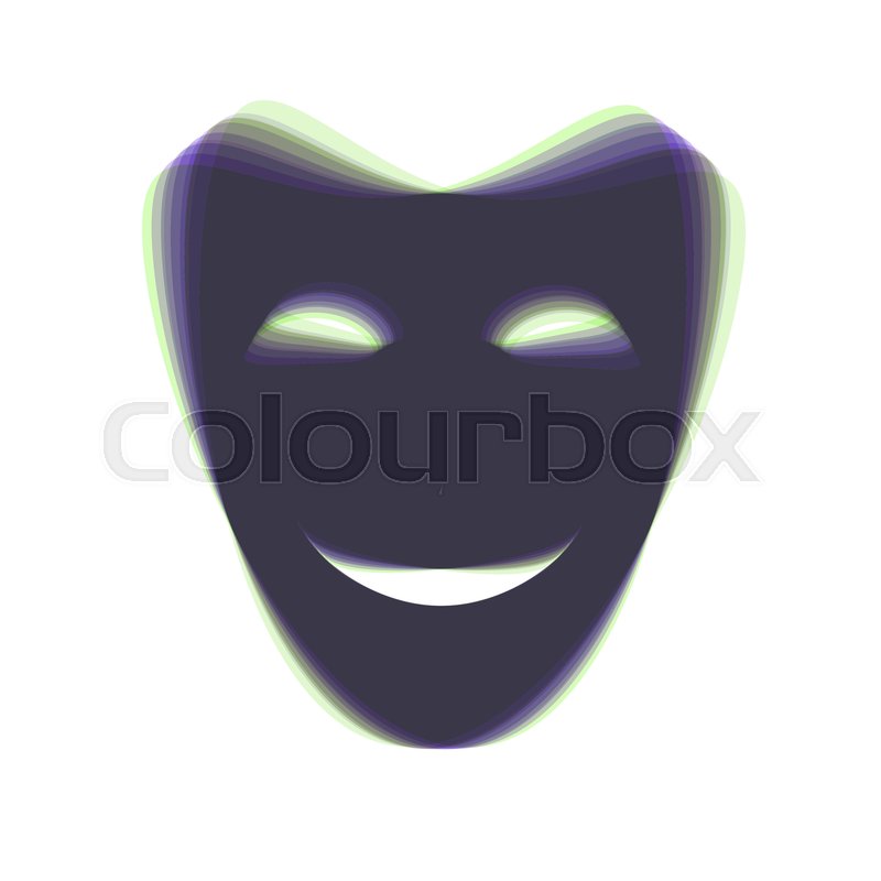 800x800 Comedy Theatrical Masks. Vector. Colorful Icon Shaked With