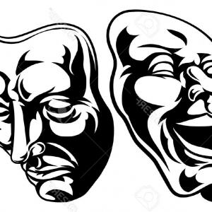 300x300 Photostock Vector Illustration Of Theatre Comedy And Tragedy Masks