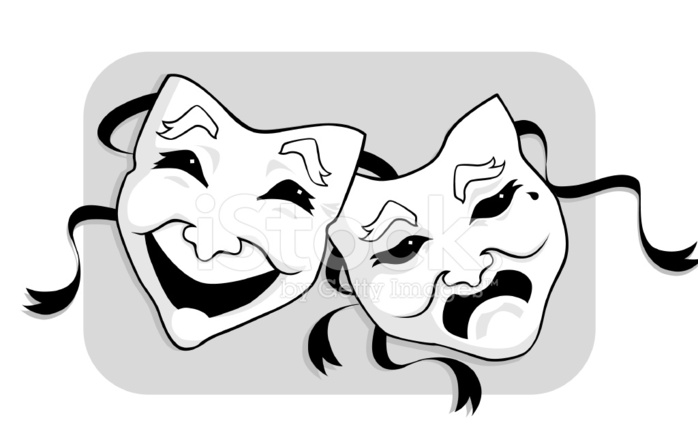 698x440 Theater Masks (Comedy And Tragedy) Stock Vector
