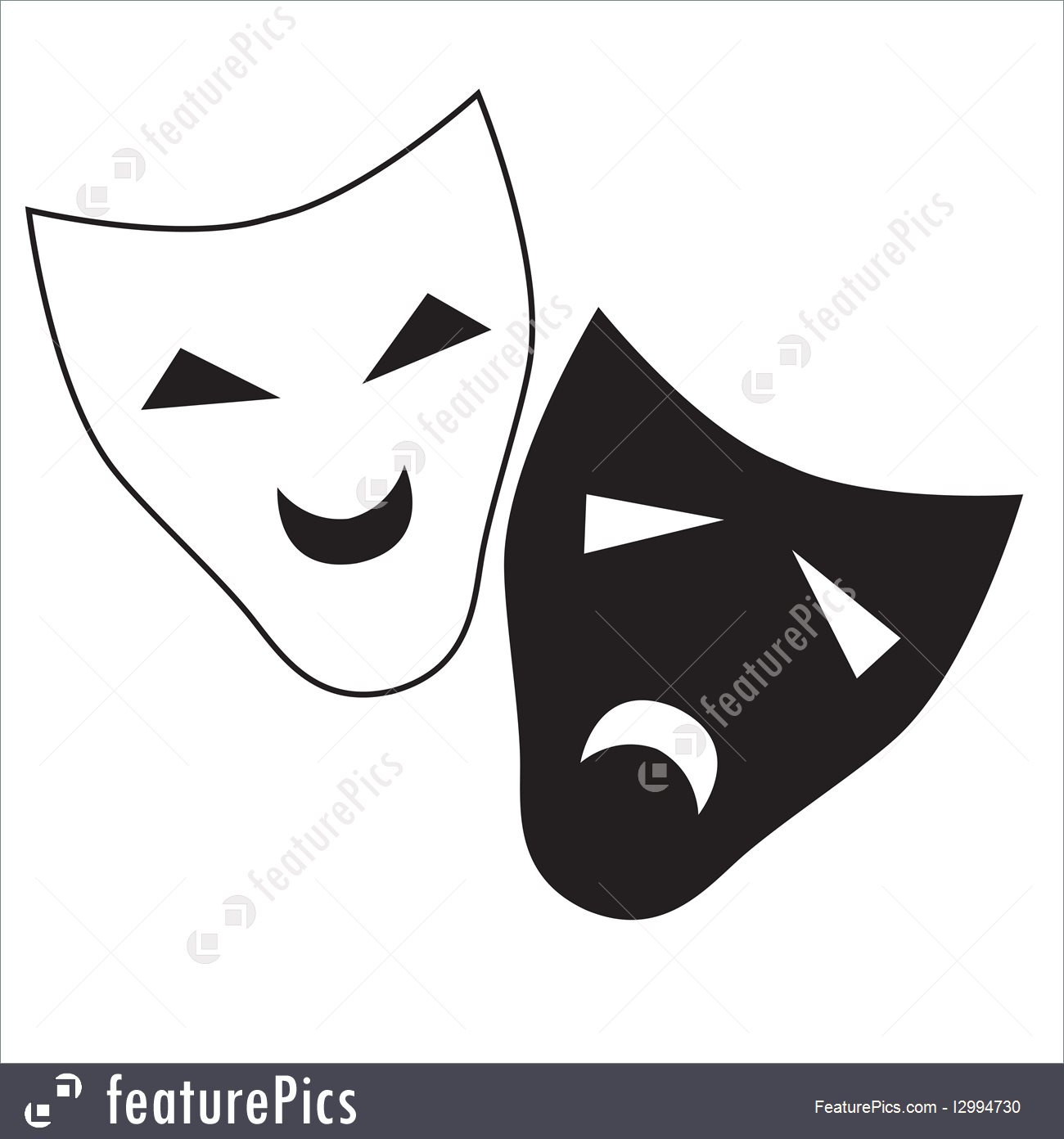 1300x1392 Vector Theatrical Masks
