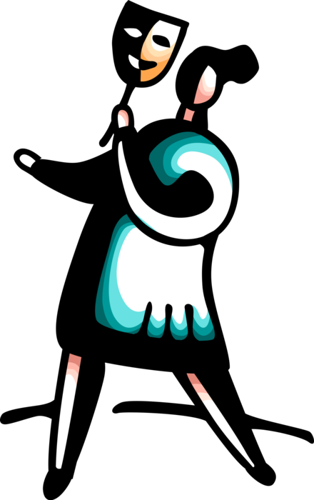 440x700 Woman With Comedy And Drama Mask