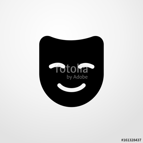 500x500 Comedy Mask Icon Illustration Isolated Vector Sign Symbol Stock