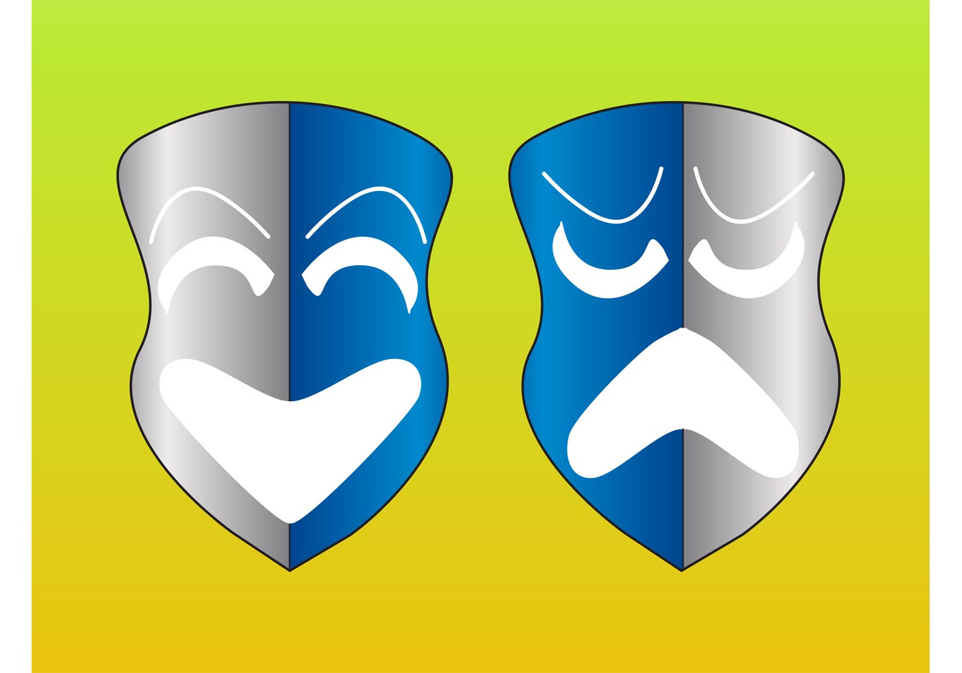 1400x980 Comedy Tragedy Masks Free Vector Art