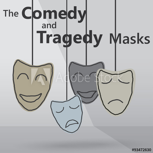 500x500 Illustration Of Comedy And Tragedy Masks
