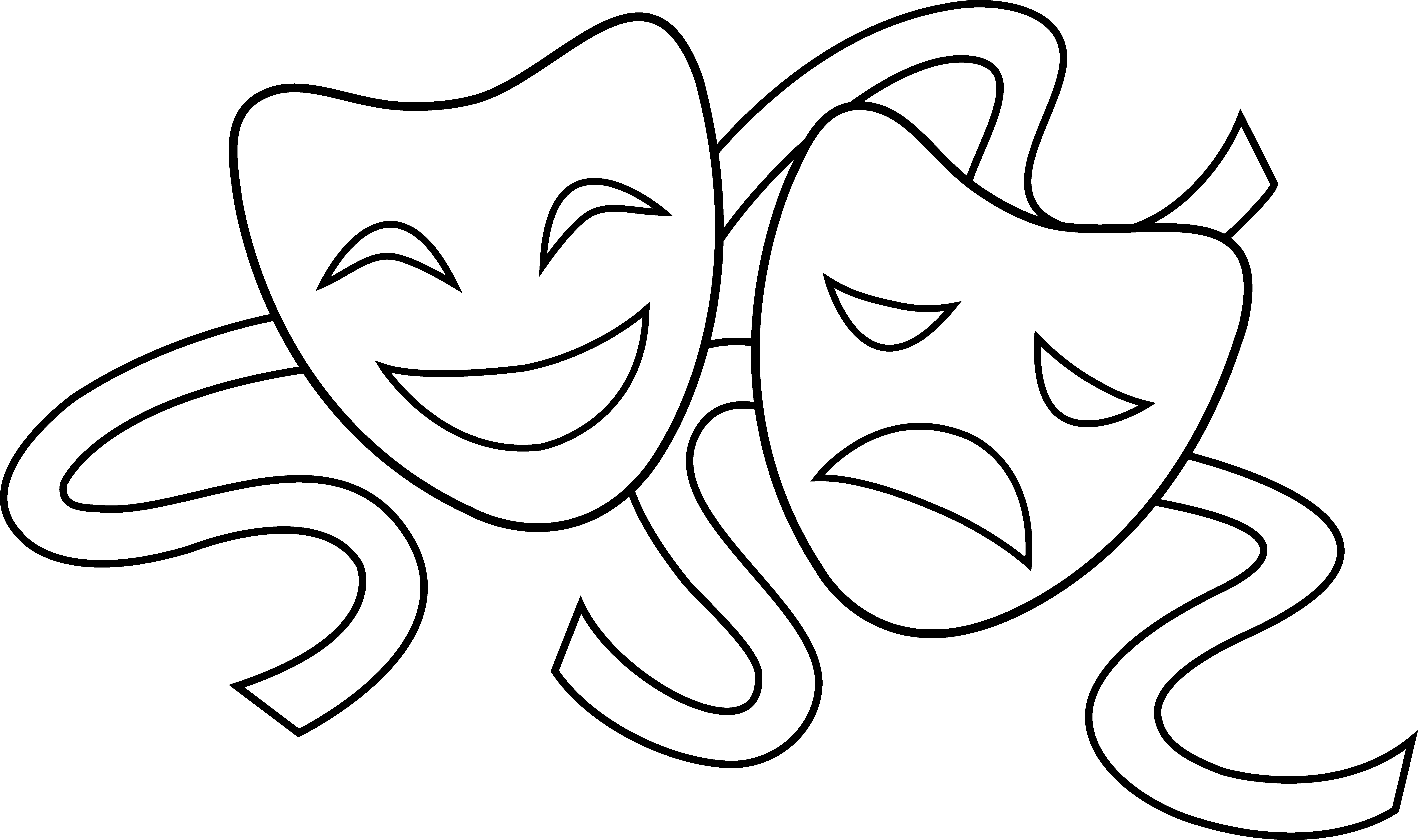 8747x5185 Theatre Mask Clipart