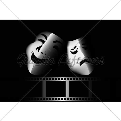 500x500 Theatrical Mask Of Tragedy And Comedy Vector Gl Stock Images