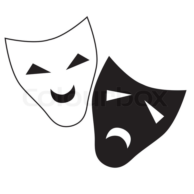800x800 Vector Theater Mask Isolated Illustration Character Tragedy And