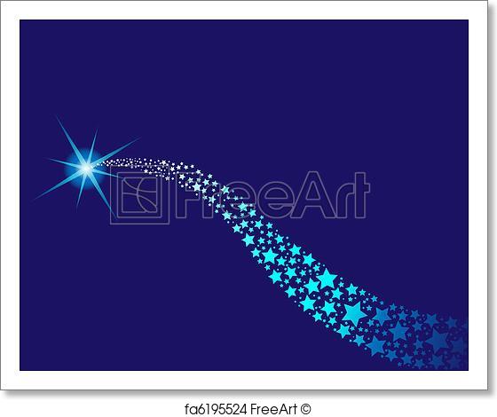 560x470 Free Art Print Of Vector Blazing Comet,shooting Star. Colorful