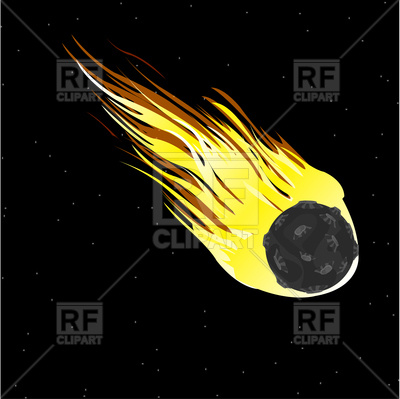 400x399 Big Comet Flying To Cosmos And Burning Tail Vector Image Vector