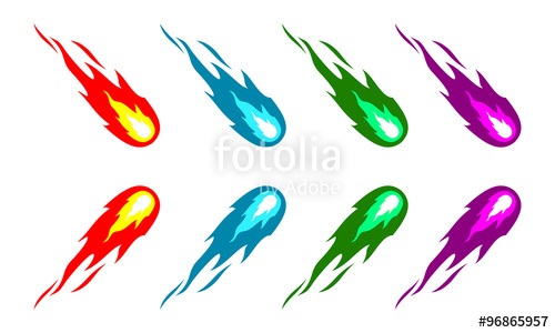 500x300 Fire, Comet, Vector Logo Design Stock Image And Royalty Free