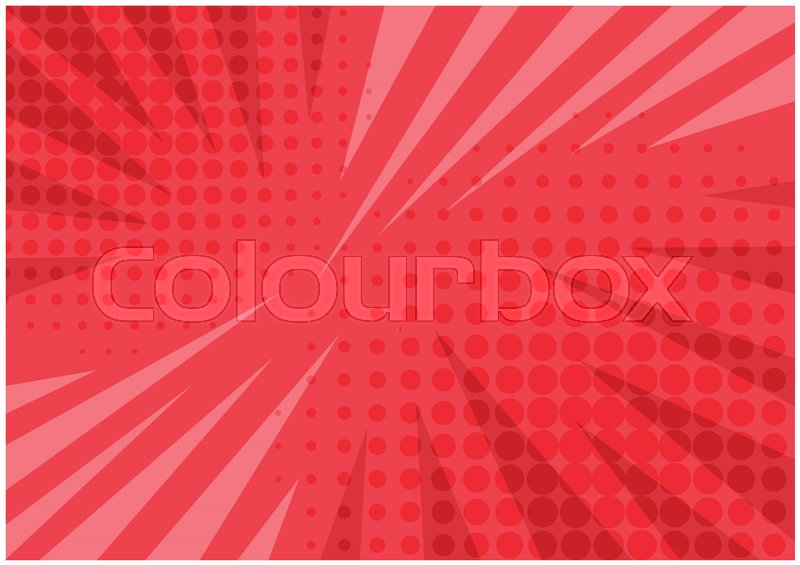 800x565 Abstract Bright Red Striped Retro Comic Background With Halftone