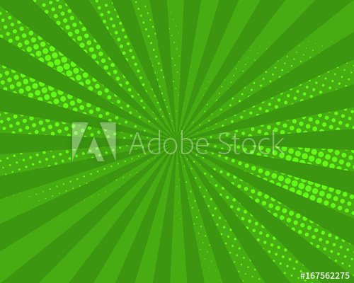 500x400 Green Pop Art Comic Background, Vector Illustration. Burst