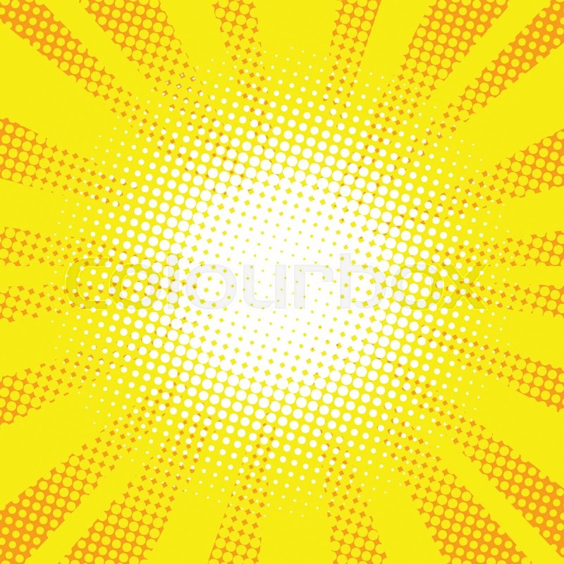 800x800 Yellow Rays Pop Art Retro Comic Background Vector Illustration