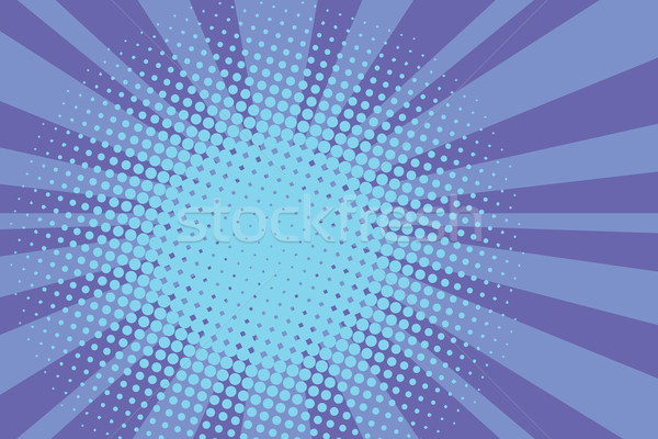 600x400 Blue Rays Retro Comic Pop Art Background Vector Illustration