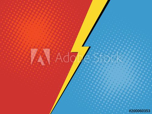 500x375 Comic Book Versus Background. Vector Illustration