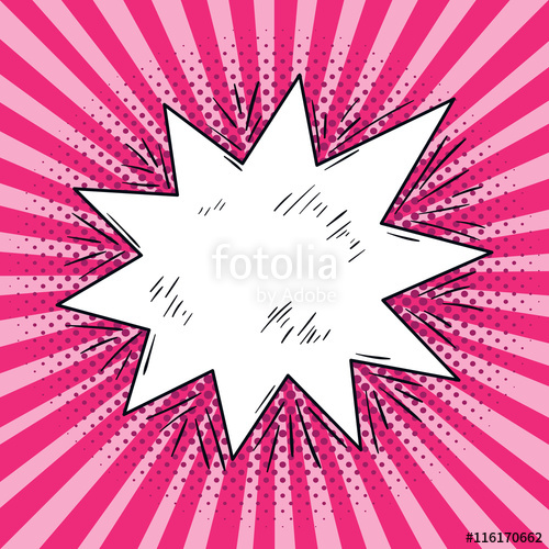 500x500 Comic Speech Bubble Pop Art Sketch On Pink Background. Vector