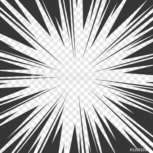 500x500 Comics Book Radial Speed Lines Effects With Transparent Background