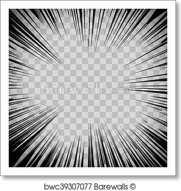 362x382 Art Print Of Manga Comic Book Flash Explosion Radial Lines
