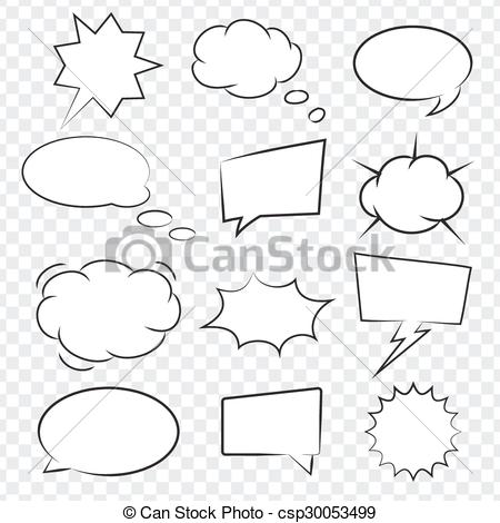 450x470 Collection Of Comic Book Speech Bubbles, Excellent Vector
