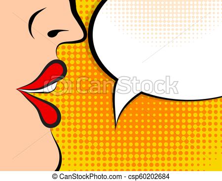 450x366 Pop Art Retro Style Comic Book Panel With Girl Talking Nonsense