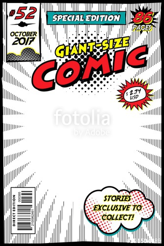 334x500 Comic Book Cover. Concept Of Vector Art. Stock Image And Royalty