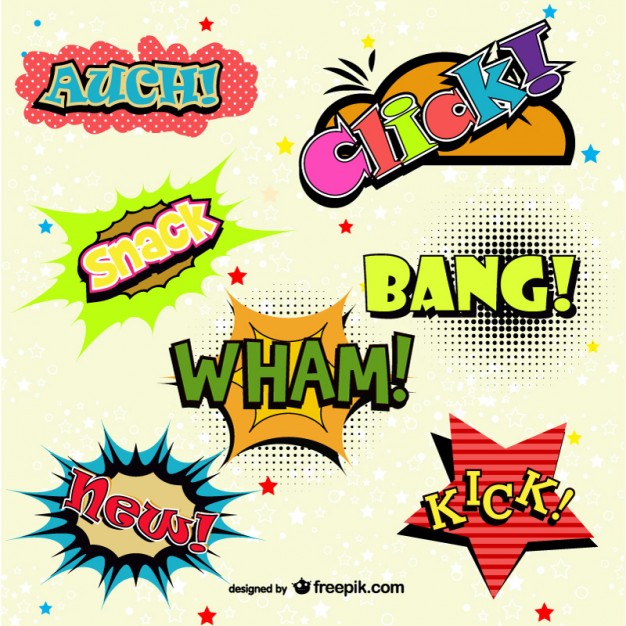 626x626 Comic Book Elements Vector Vector Free Download