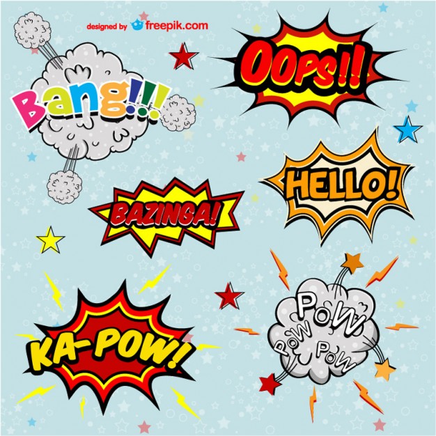 626x626 Comic Book Vector Words Set Vector Free Vector Download In .ai