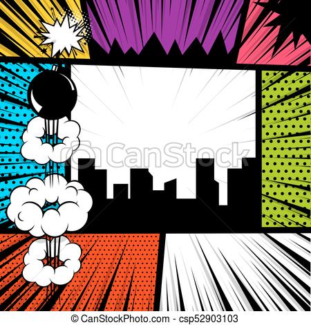 450x470 Pop Art Comic Book Colored Backdrop. Pop Art Comics Book Magazine