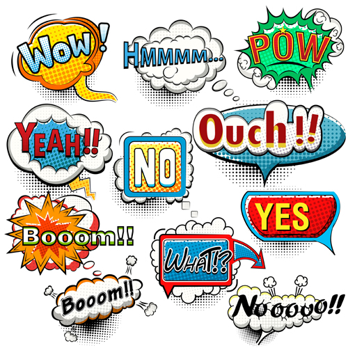 500x500 Comic Speech Bubbles For You Text Vector 02 Free Download