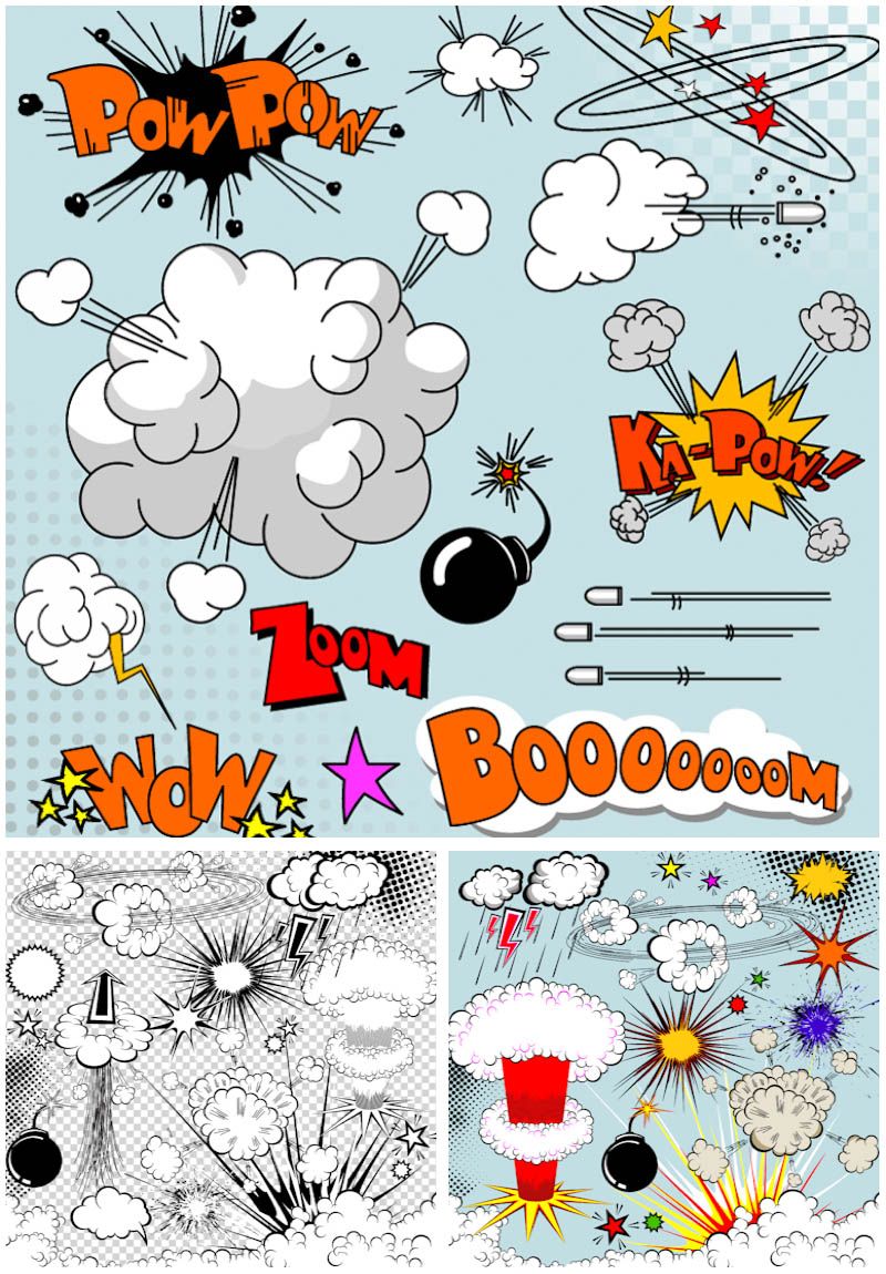 800x1150 Comics Design Elements Vector Free Vector Graphic Resources