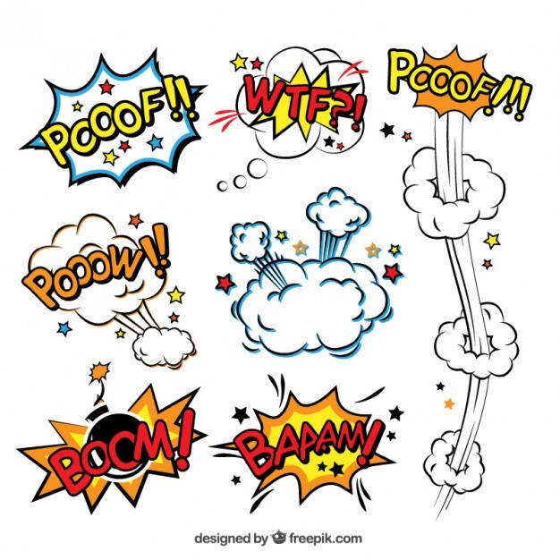 626x626 Comic Speech Bubbles Of Explosions Free Vector 123freevectors