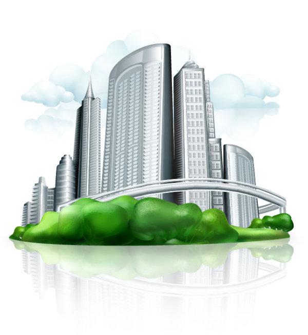 600x653 Commercial Building Design Vector Figure 4 [Eps]