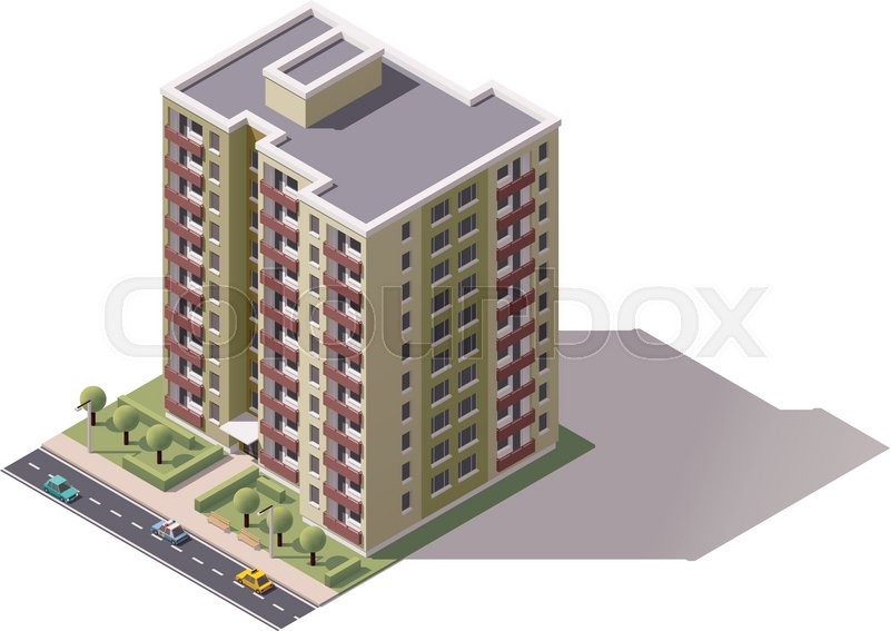 800x567 Isometric Icon Representing City Building Stock Vector Colourbox
