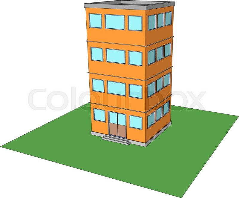 800x663 Modern Office Building Vector Four Floors 1 Stock Vector Colourbox
