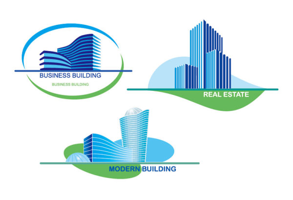 600x409 4 Designer Abstract Commercial Building 01 Vector