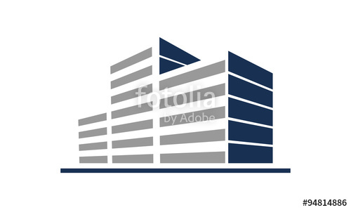 500x299 Simple Commercial Building In Line Logo Icon Stock Image And
