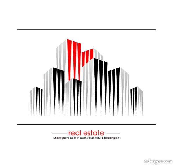 600x573 4 Designer Abstract Commercial Building 05 Vector