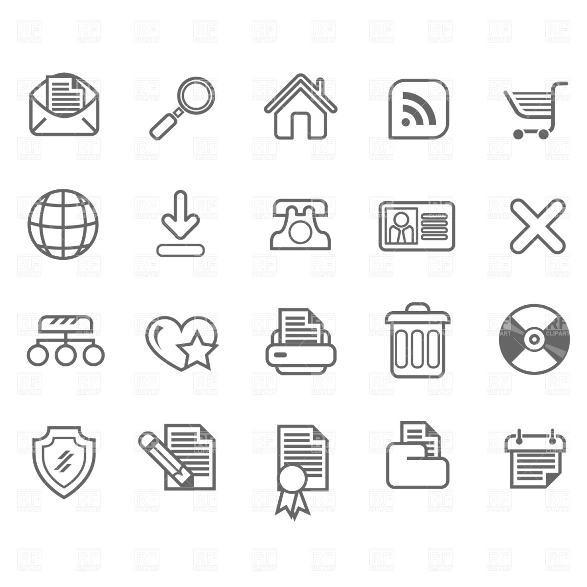 1200x1200 Internet And Communication Icons Vector Image Vector Artwork Of