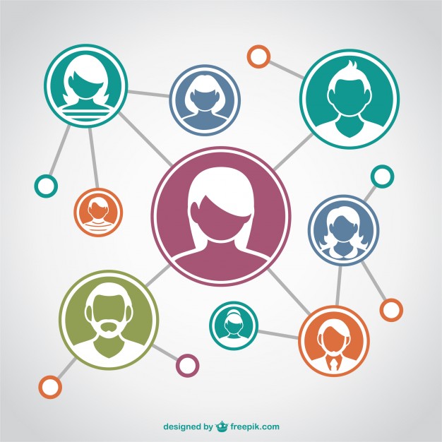 626x626 Communication Network With Assorted Avatars Vector Free Download