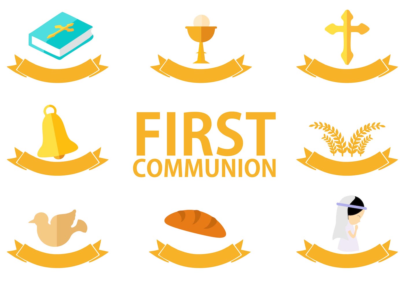 1400x980 First Holy Communion Free Vector Art