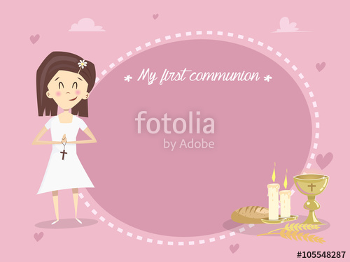 500x375 My First Holy Communion. Vector Stock Image And Royalty Free