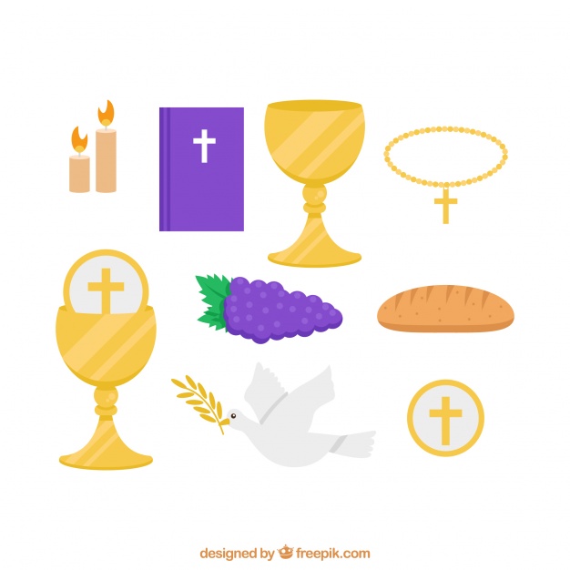 626x626 Several Traditional Elements Of First Communion Vector Free Download